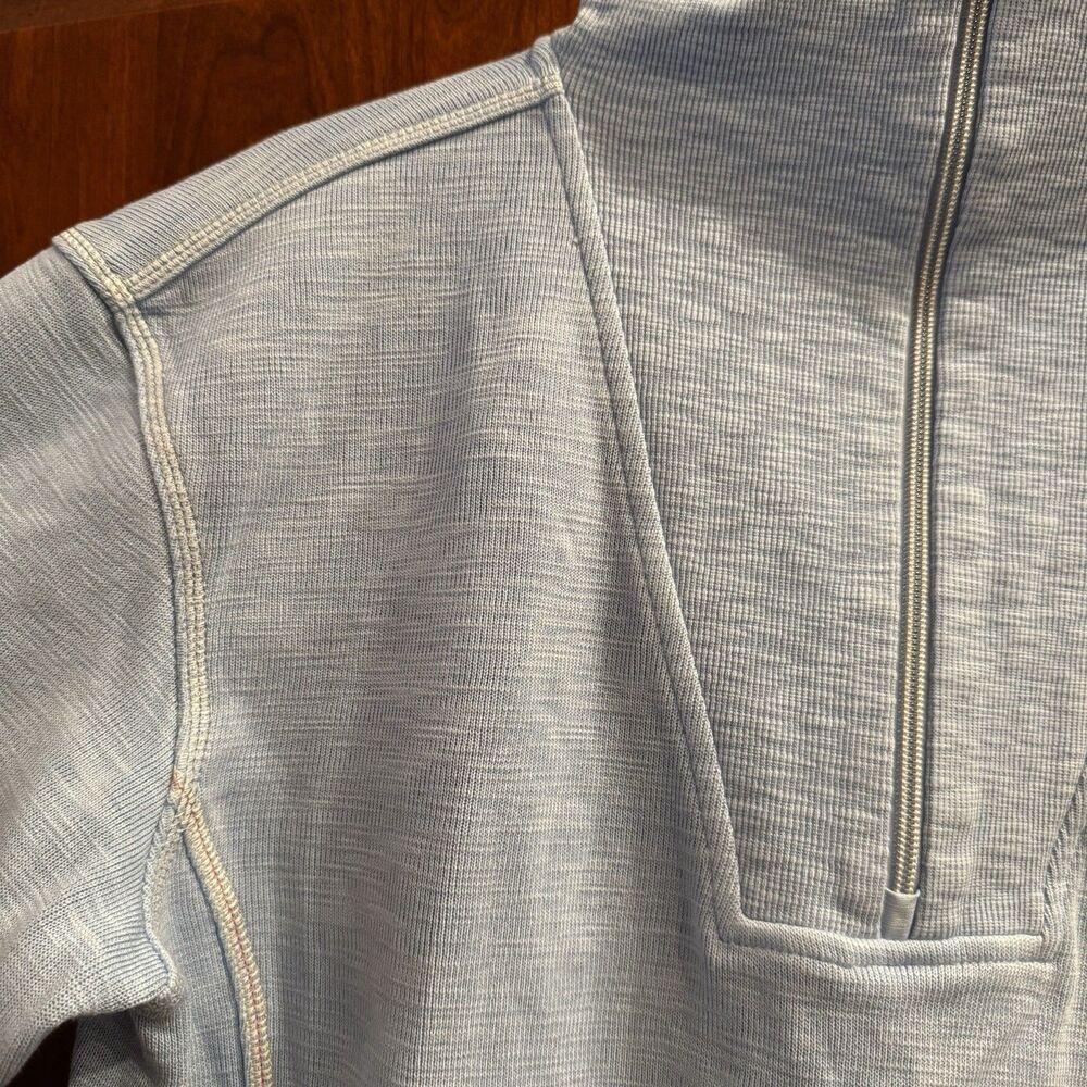 Tommy Bahama Tobago Bay 1/4 Zip Pullover Women’s Blue Textured Knit Sweatshirt L - Picture 9 of 15